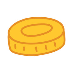 Flat gold coin vector with currency symbol