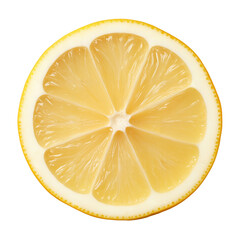 Fresh Cut Lemon Slice Showing Refreshing Juicy Interior Segments