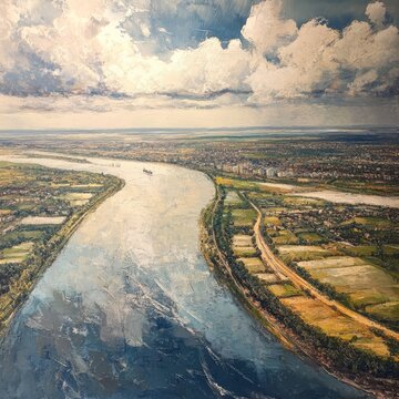 Daugava River from the sky
