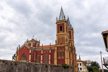 Obraz premium Neo gothic St. Peters Church in Cobreces in Cantabria