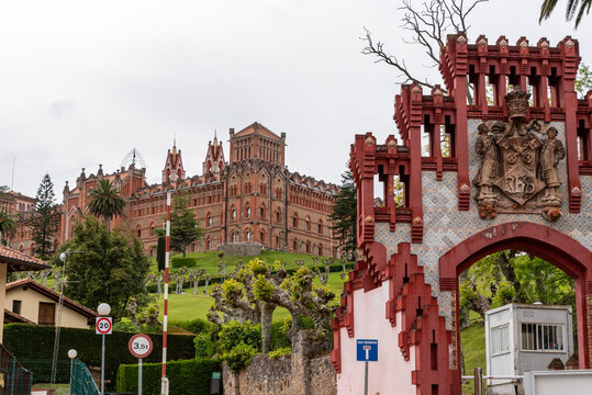 The famous Portalada gate at the Comillas Foundation, International Center for Higher Spanish Studies, University of Cantabria, Spain