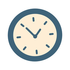 Time Clock Wall Flat Style