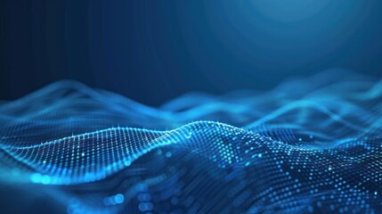 Abstract Blue Digital Waves