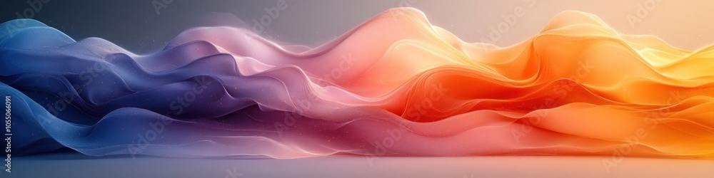 Poster abstract waves of color blending in a smooth gradient.