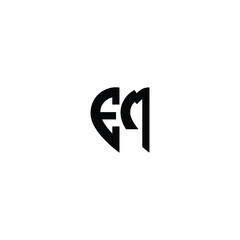 EM monogram logo design letter text name symbol monochrome logotype alphabet character simple logo