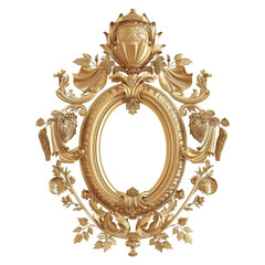 Obraz premium Ornate Antique Golden Frame with Intricate Decorative Elements