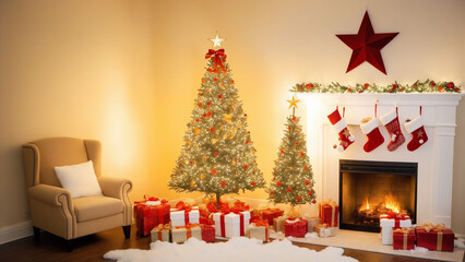 Obraz premium christmas tree and decorations