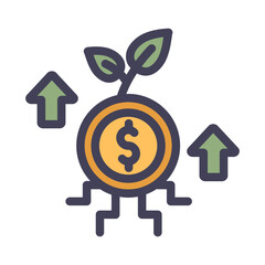 dollar currency investment filled style