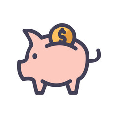piggy save money filled style