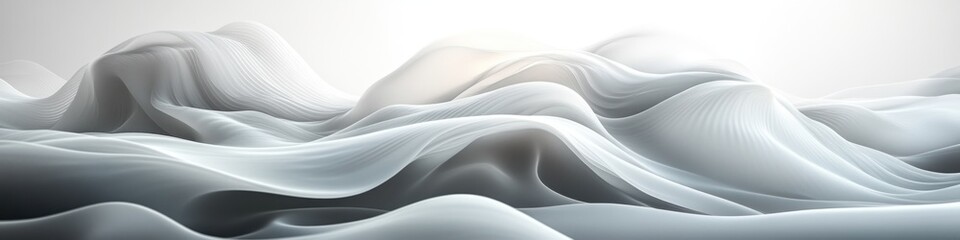 Naklejka premium Abstract waves in soft gray tones creating a serene landscape.
