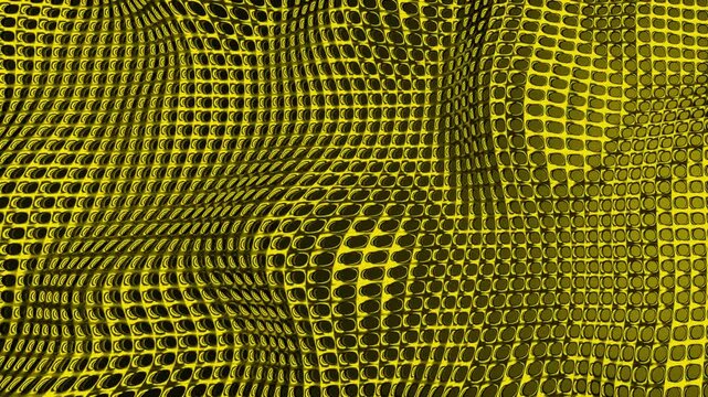 gold metal mesh animation, black and white background looping animation wire design,
