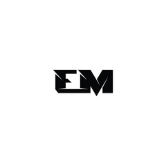 EM monogram logo design letter text name symbol monochrome logotype alphabet character simple logo