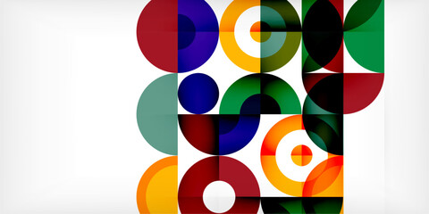 Obraz premium Colorful circle abstract background. Template for wallpaper, banner, presentation, background