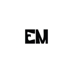 EM monogram logo design letter text name symbol monochrome logotype alphabet character simple logo