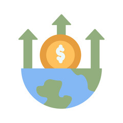 word investment growth flat style