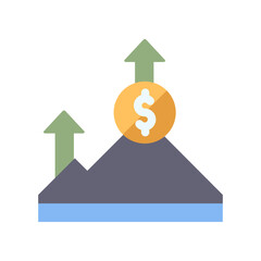 Obraz premium mountain dollar growth flat style