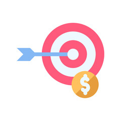 target arrow investment flat style