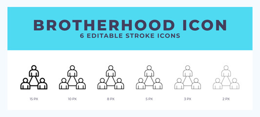 Brotherhood vector icon for web and app. Editable stroke vector illustration