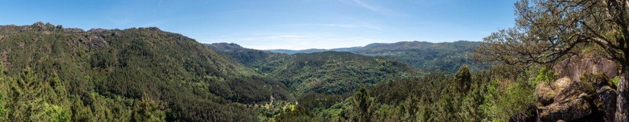 Magnificent view of Peneda Geres National Park at Vela viewpoint near Ermida