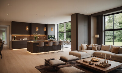 Fototapeta premium 전원주택 럭셔리주방 풀펜션 고급형 주방인테리어