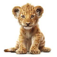 Obraz premium Cute Lion Cub Portrait - Adorable Baby Lion Photo