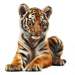 Adorable Tiger Cub Portrait: Close-Up of a Wild Feline