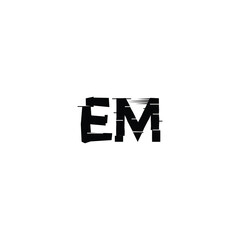 EM monogram logo design letter text name symbol monochrome logotype alphabet character simple logo