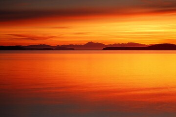Fototapeta premium Fiery Sunrise over the Water