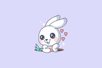 Cute bunny in love