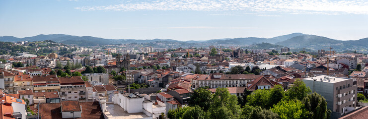 Fototapeta premium Panoramic view of the city center of Braga, seen from the monument Sacred Heart of Jesus