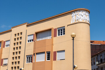 Art Nouveau facade at the Avenue dos Combatentes da Grande Guerra in Viana do Castelo