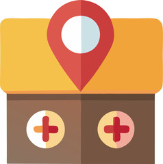 location 3d and flat  vector icon 