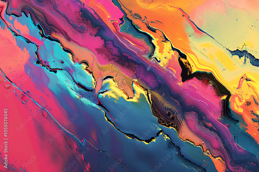 Poster capture the dynamic energy of an aerial view in a vibrant and surreal abstract art piece utilize vir