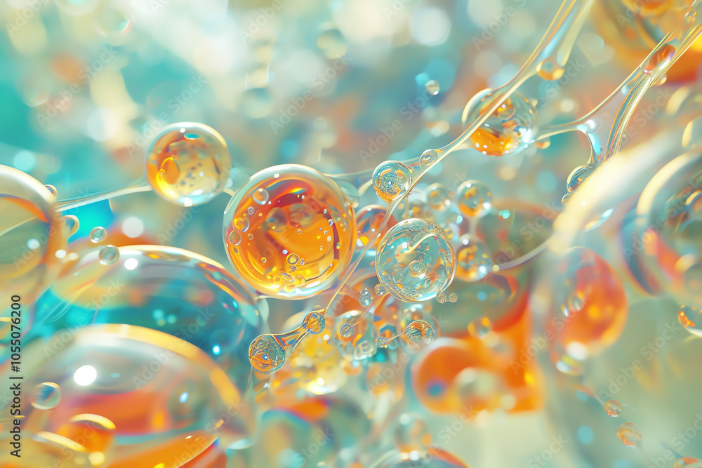 Poster capture the essence of nanotechnology through a wide-angle view, blending abstract art seamlessly ut