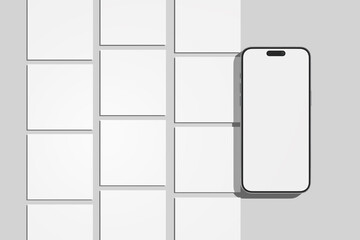Blank Smartphone with Social media post Mockup