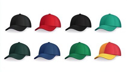 Collection of Blank Baseball Caps