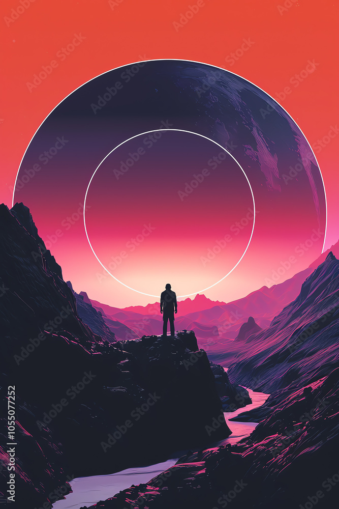 Poster combine minimalist design and futuristic technologies with unexpected angles create a vector art pie