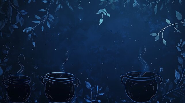 Halloween deep navy blue background with shimmering stars