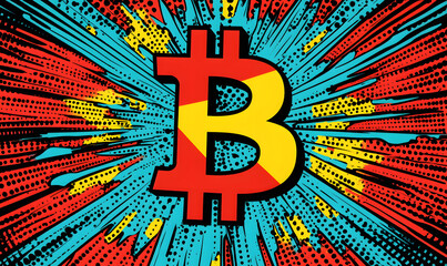 Fototapeta premium dollar production, coins, stock graphs, and Bitcoin in various creative graphic styles