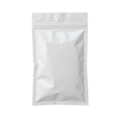 Sealed White Packaging Bag with Crinkled Surface Texture.
