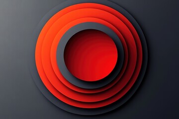Abstract red and grey concentric circles with a hole in the center.