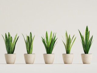 Fototapeta premium Snake Plants in Pots - Modern Home Decor