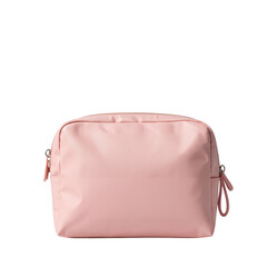 Stylish Pink Cosmetic Bag with Zipper Closure for Essentials.