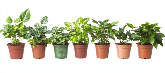 Fototapeta premium Collection of Vibrant Houseplants in Pots