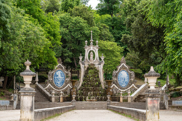 Fountain in the public park Jardim da Sereia in Coimbra