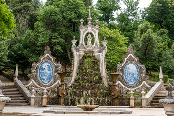 Fountain in the public park Jardim da Sereia in Coimbra