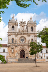 Baroque portal to the church of Alcobaca monastery, UNESCO world heritage since 1989