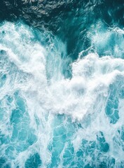 Obraz premium Azure Ocean Waves: A Stunning Aerial View