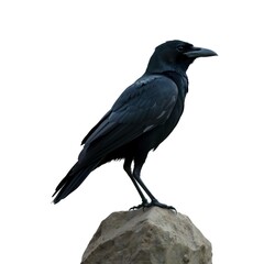 Raven side view full body isolate