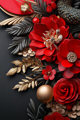 Celebrating prosperity the art of red envelopes with golden symbols and intricate floral designs
